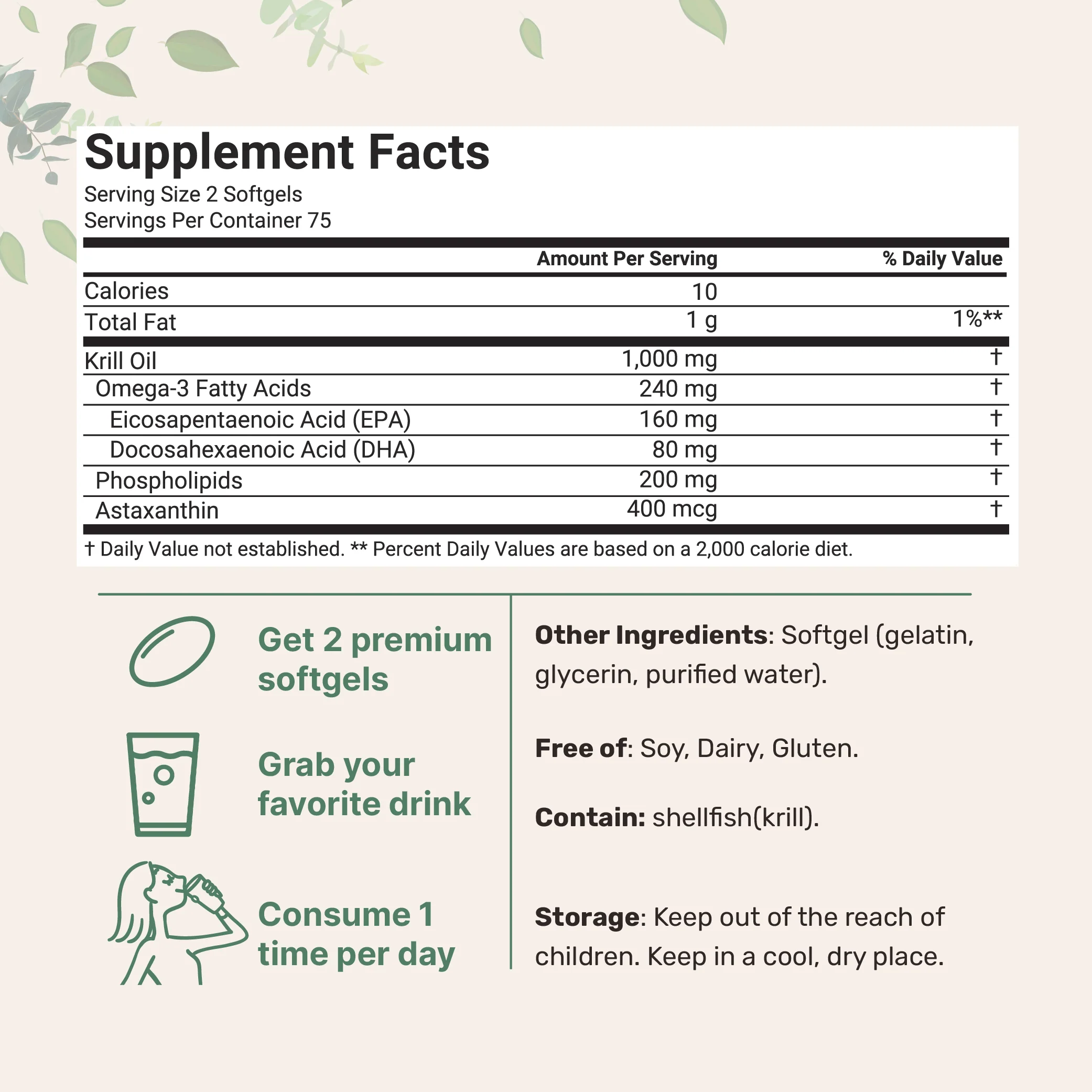 Micro Ingredients Antarctic Krill Oil 1000mg with Omega 3 - Image 3