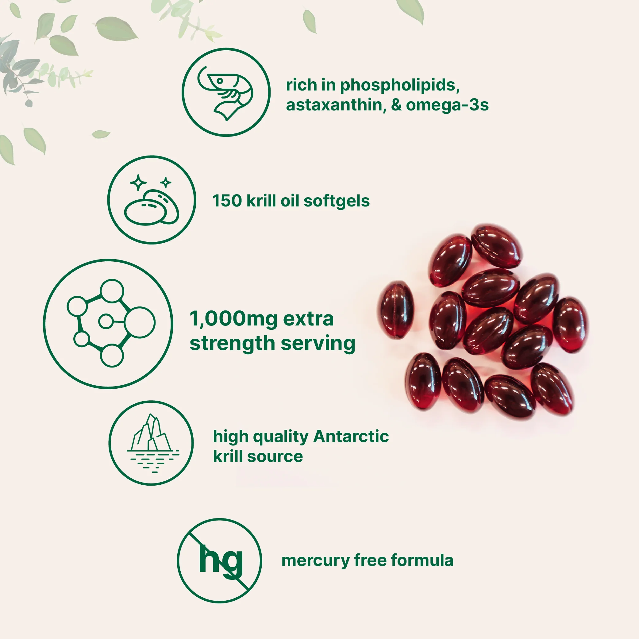 Micro Ingredients Antarctic Krill Oil 1000mg with Omega 3 - Image 5