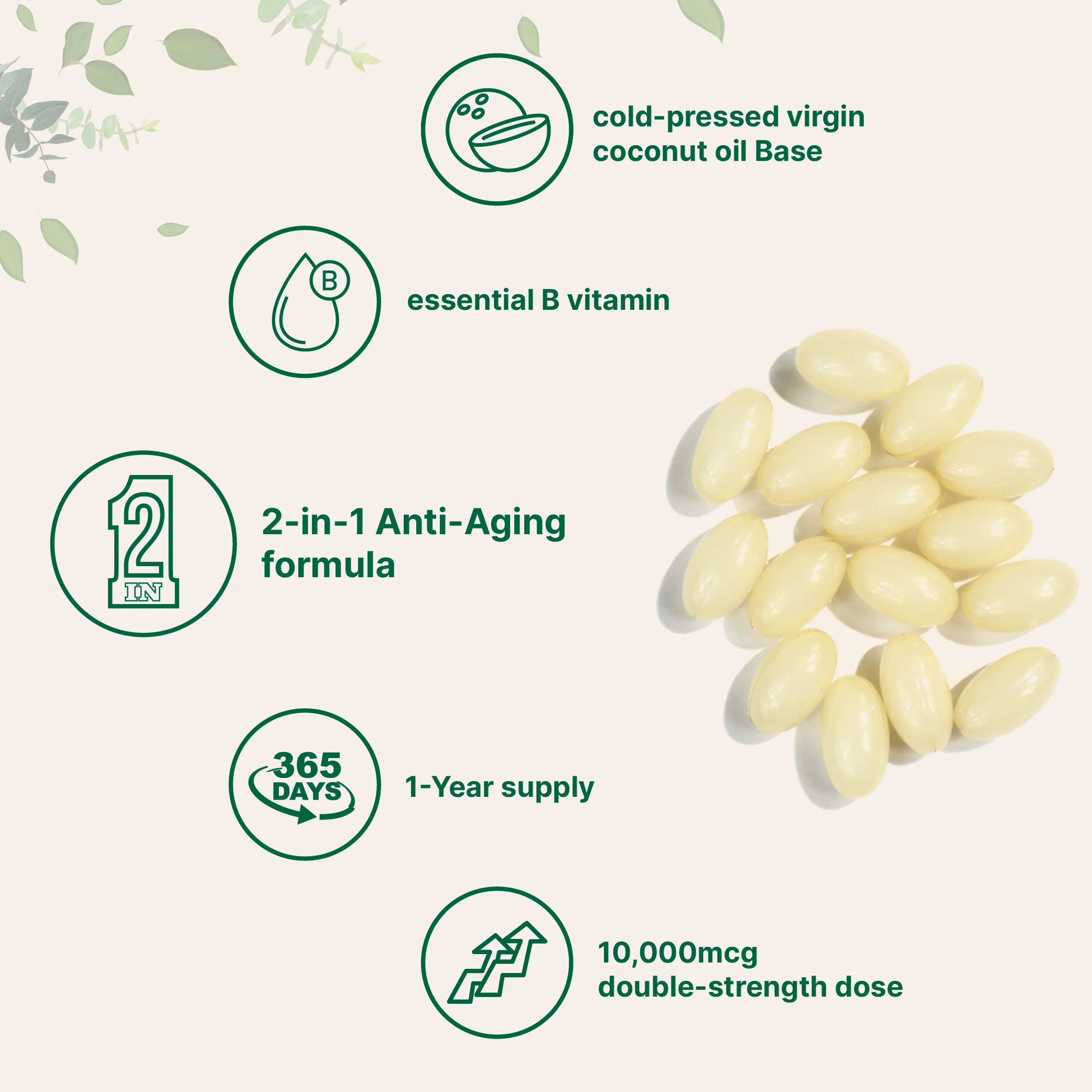 Micro Ingredients Biotin with Hyaluronic Acid Softgel, 365 counts - Image 3