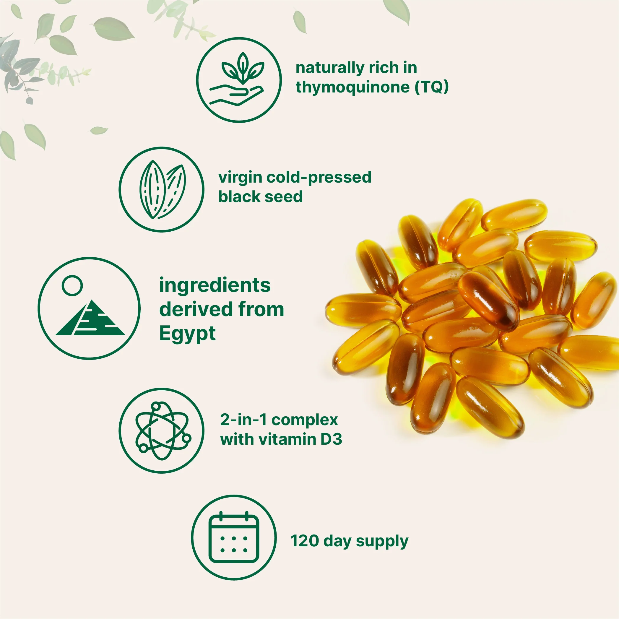 Micro Ingredients Black Seed Oil with Vitamin D3, 240 softgels - Image 3