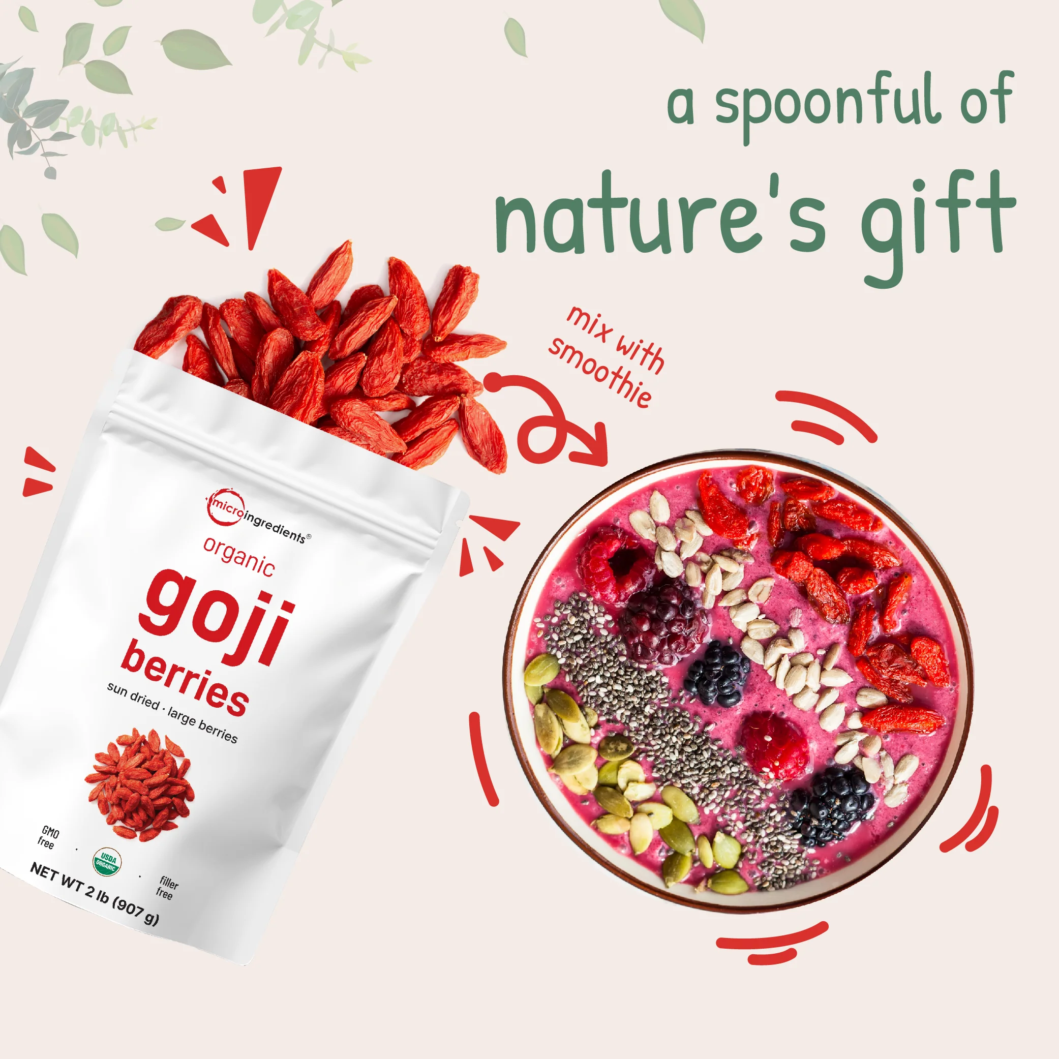 Micro Ingredients Organic Goji Berries 32 Ounce - Image 6
