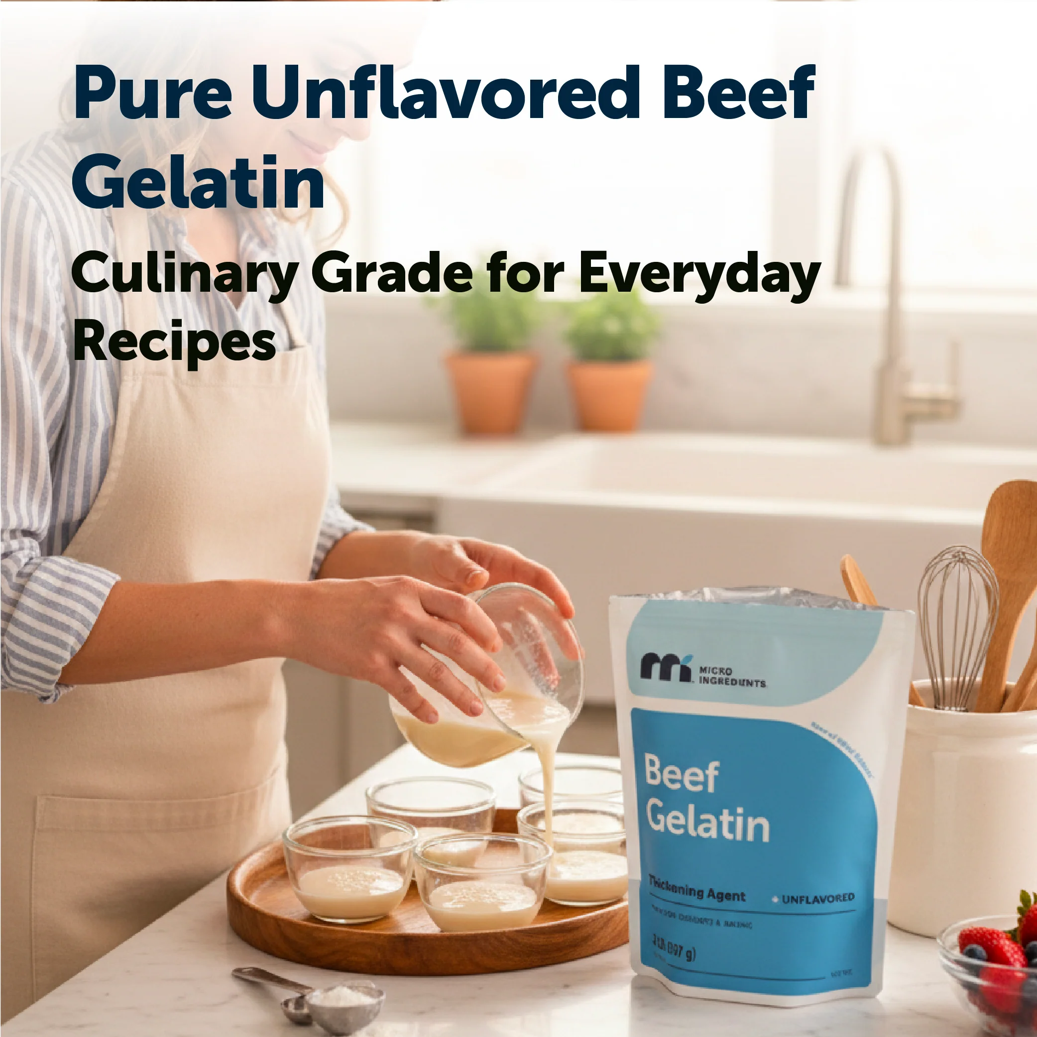 Micro Ingredients Grass-Fed Beef Gelatin Powder - Unflavored, 2lb - Image 6