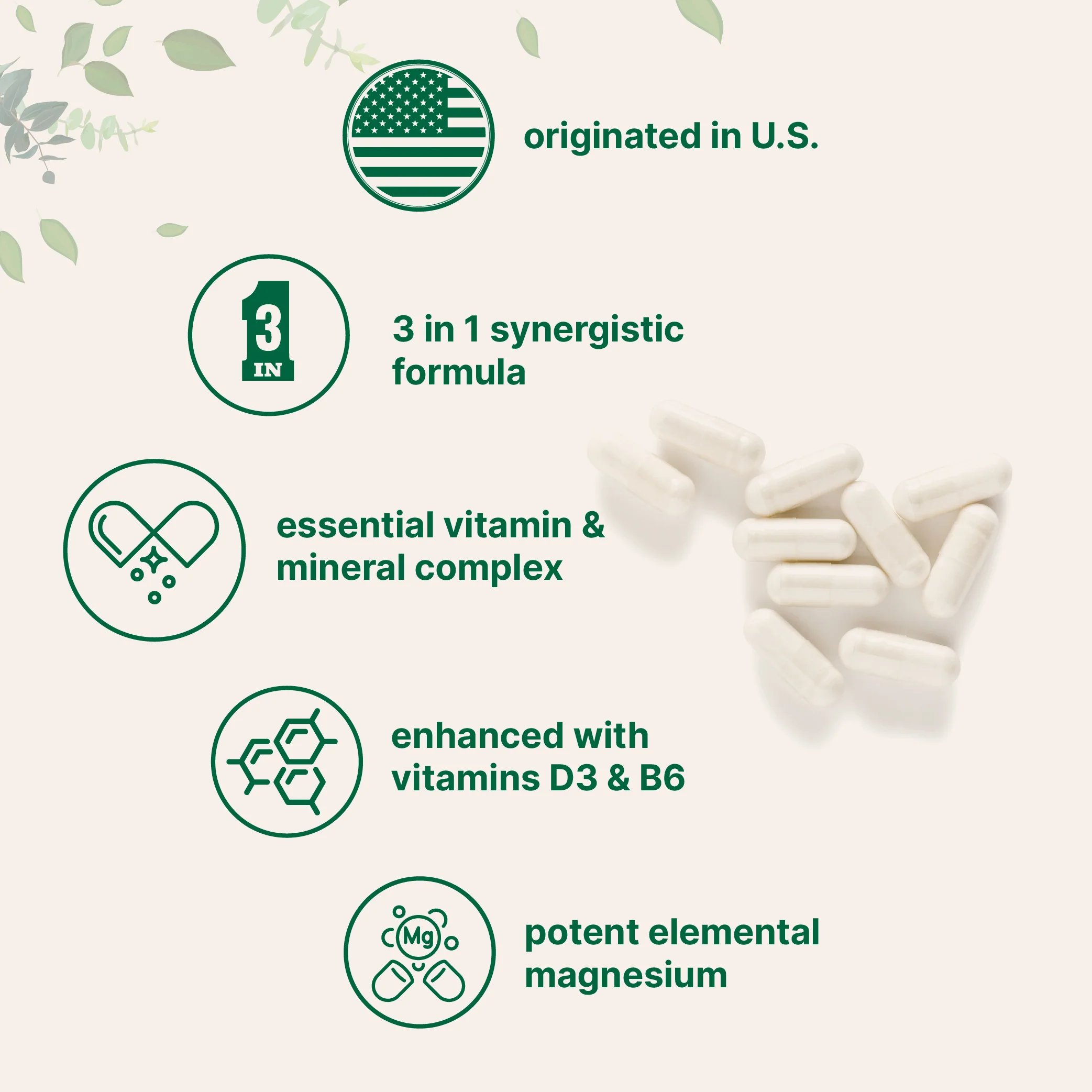 Micro Ingredients Magnesium Citrate with Vitamin D3 & B6, 240 capsules - Image 3