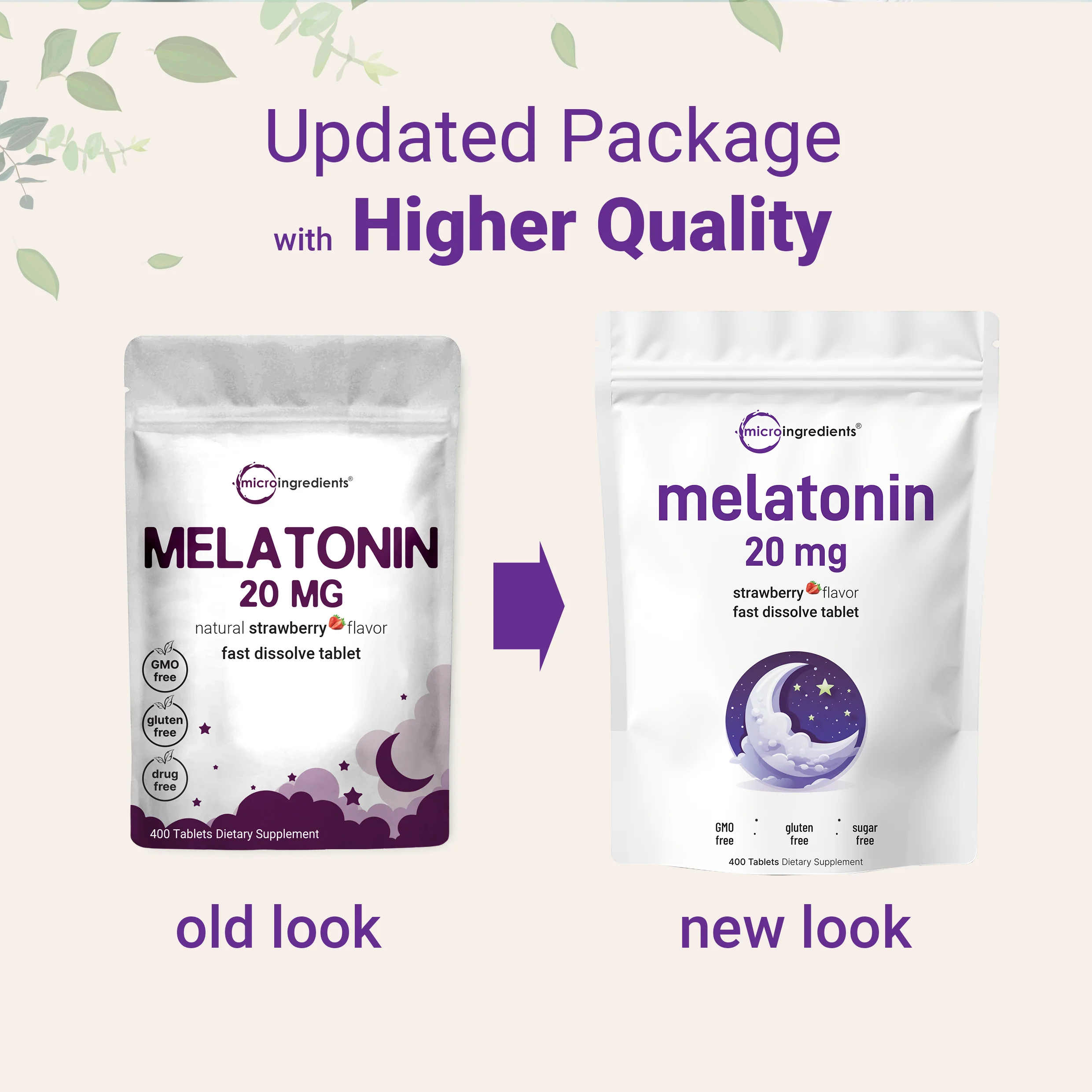 Micro Ingredients Melatonin 20mg Tablets, 400 Counts, Natural Strawberry Flavor - Image 3