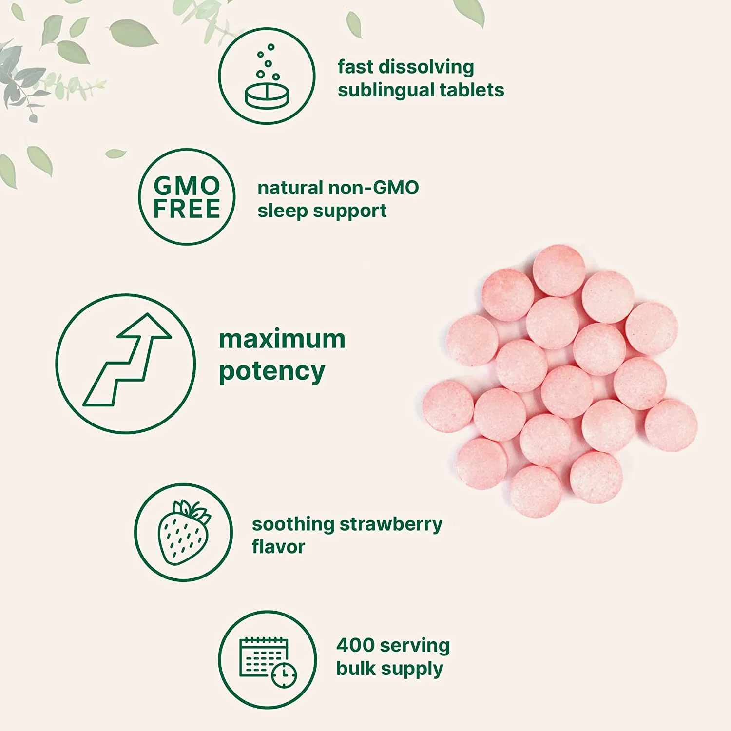 Micro Ingredients Melatonin 20mg Tablets, 400 Counts, Natural Strawberry Flavor - Image 4