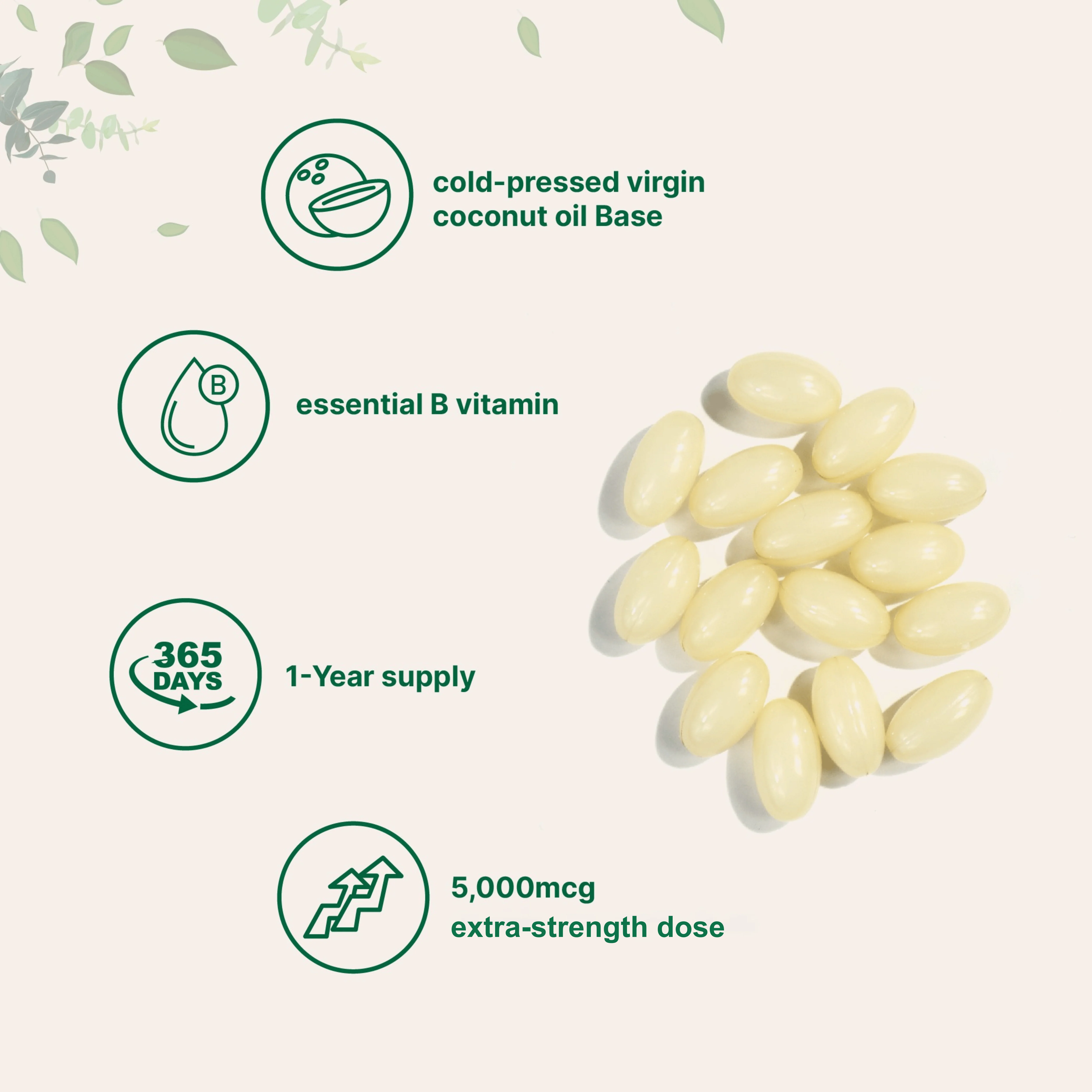Micro Ingredients Biotin 5,000mcg | 365 Virgin Coconut Oil Softgels - Image 3