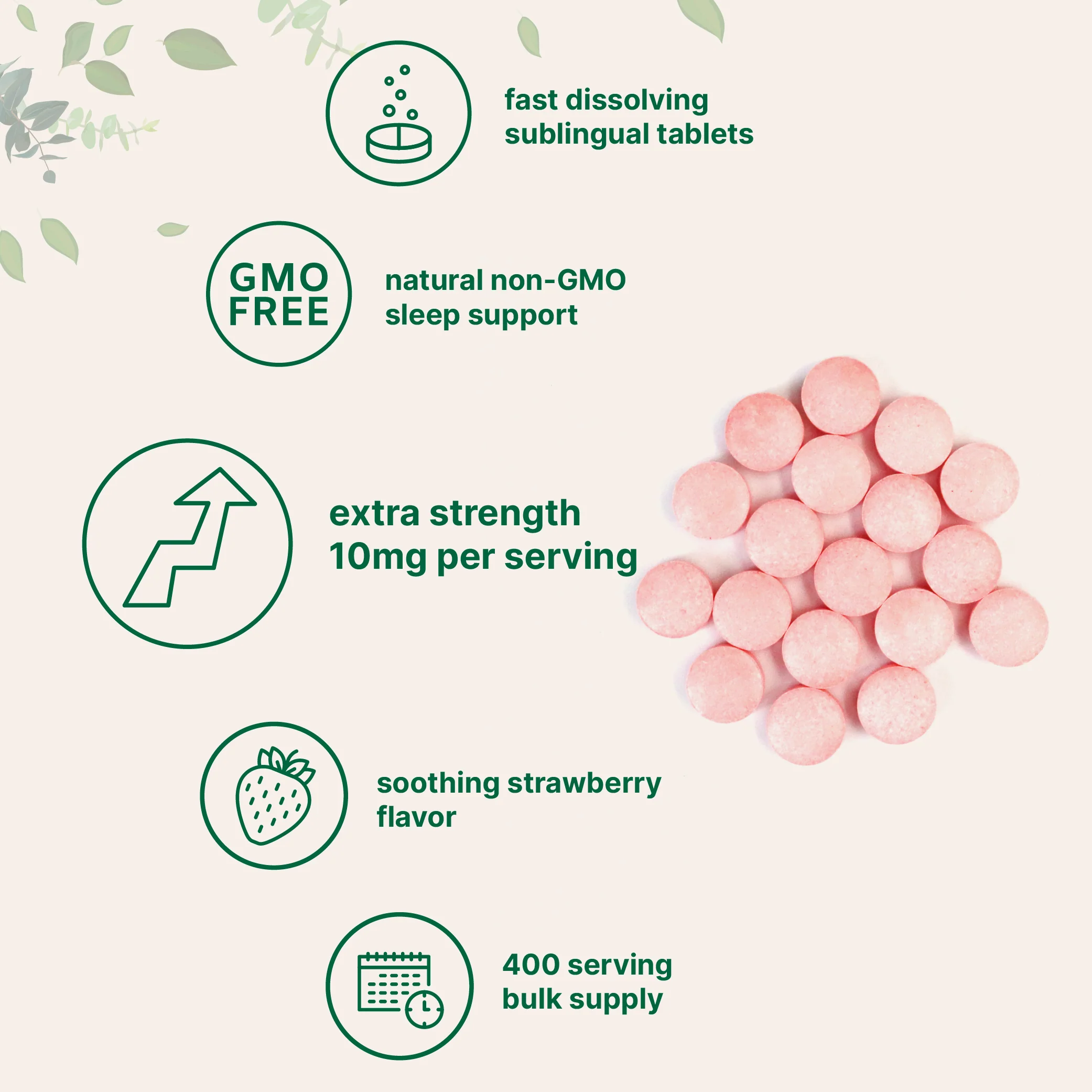 Micro Ingredients Melatonin 10mg, 400 Tablets, Natural Strawberry Flavor - Image 3