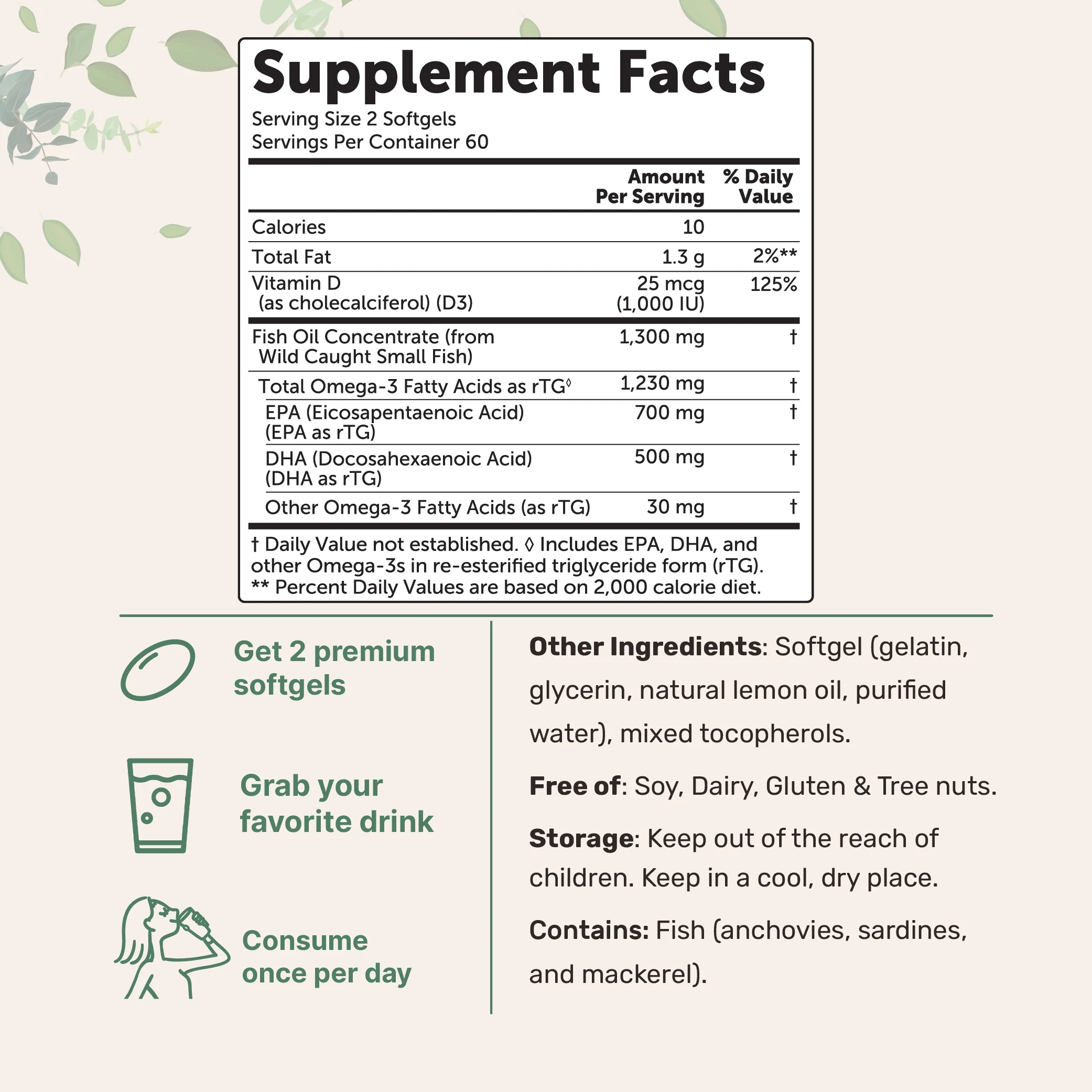 Micro Ingredients Supreme Omega-3 Fish Oil w/ Ultra High EPA & DHA, Burpless Softgels - Image 3