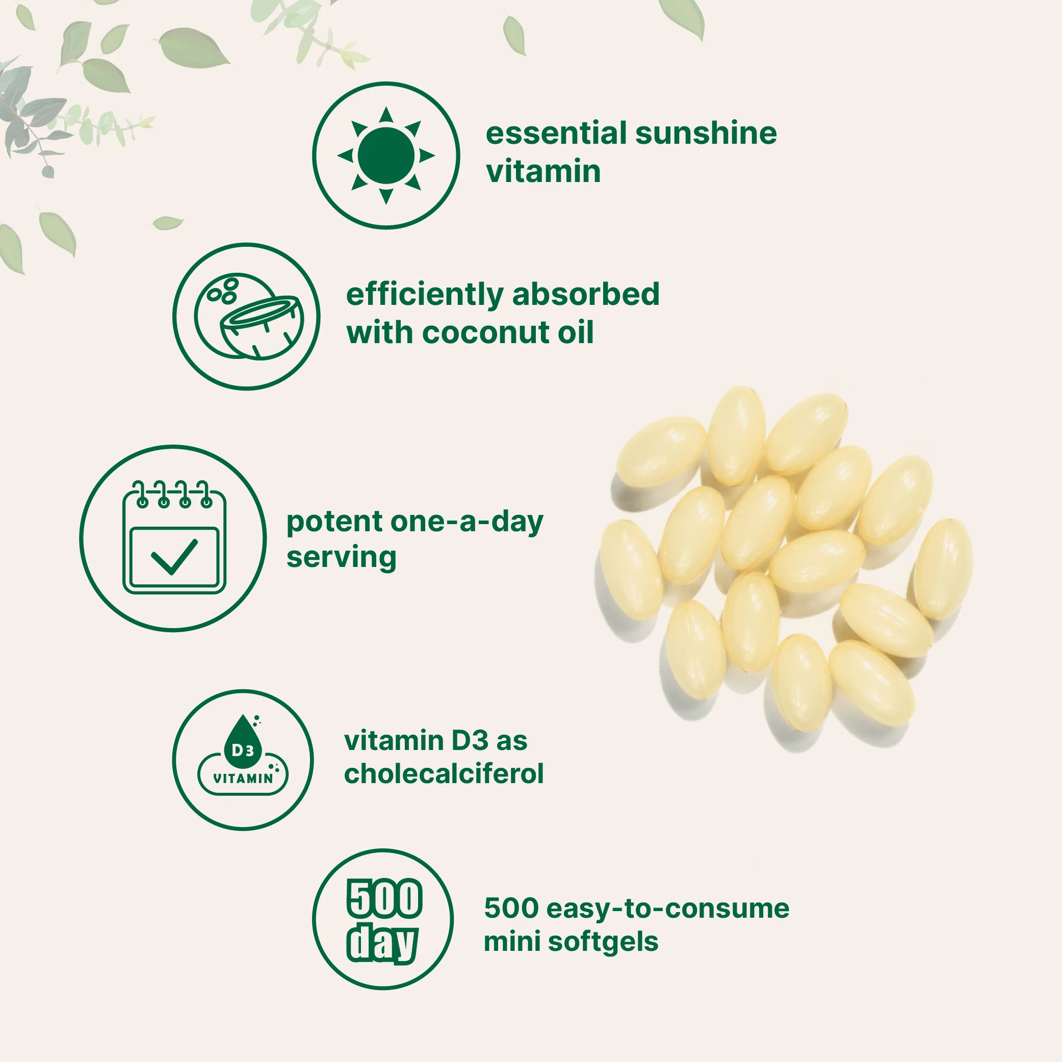 Micro Ingredients Vitamin D3 5,000 IU, 500 Softgels - Image 3
