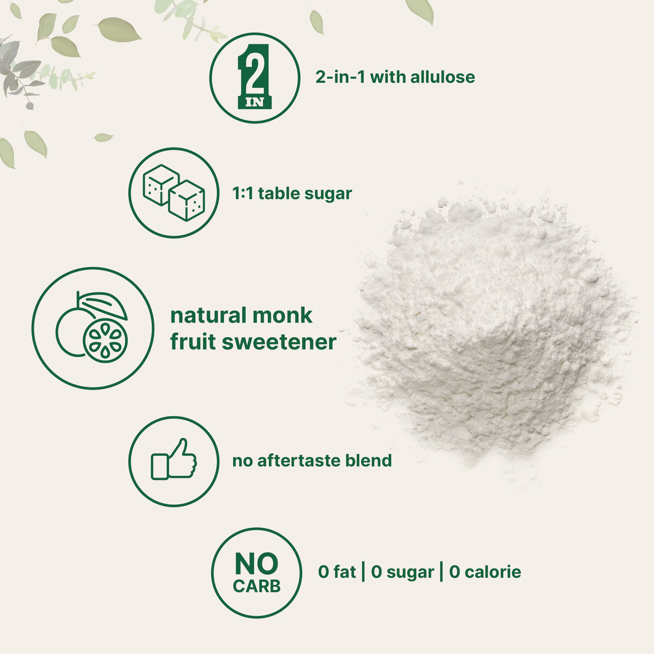 Micro Ingredients Monk Fruit Sweetener with Allulose, 2lb - Image 3