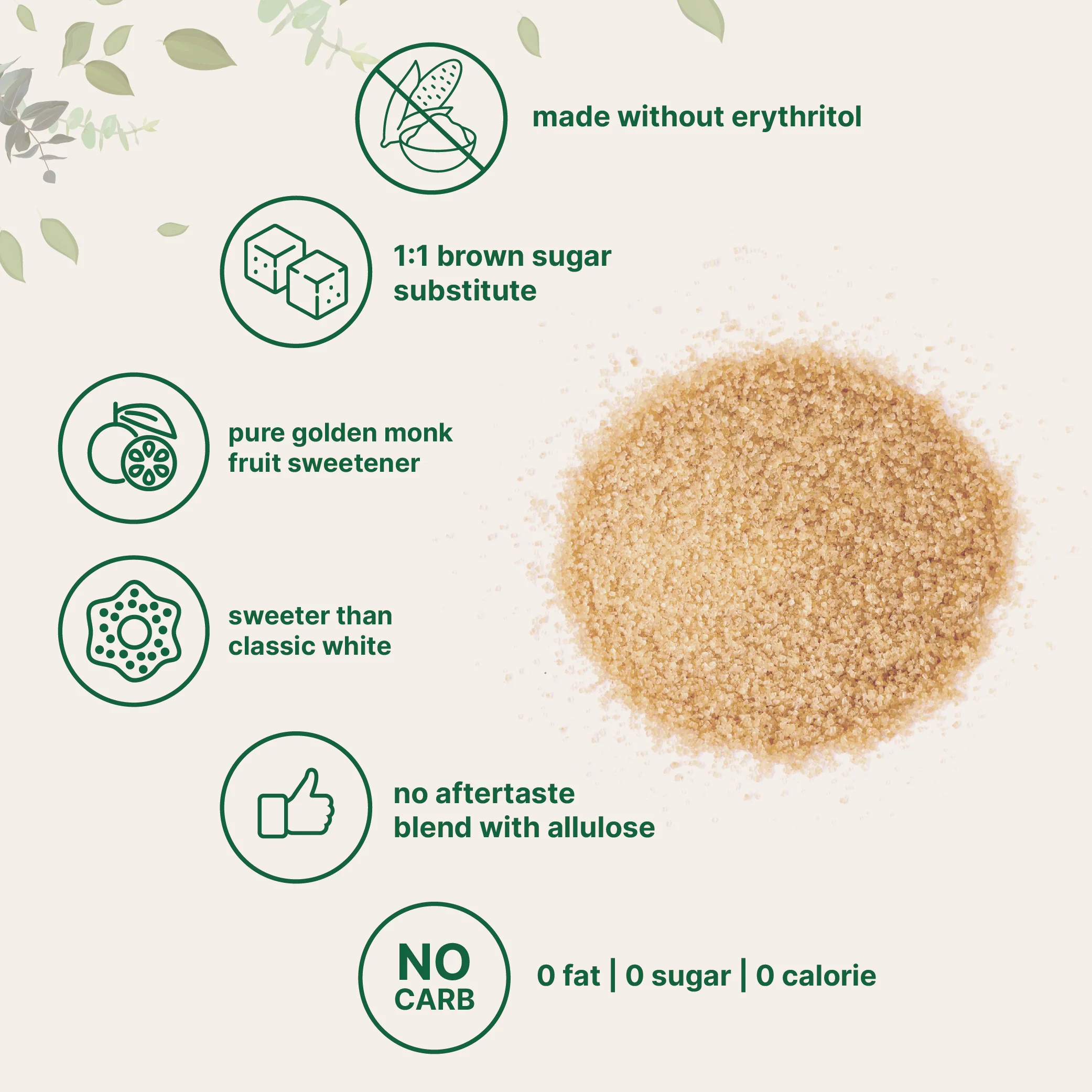 Micro Ingredients Golden Monk Fruit with Allulose Sweetener, 2 Lb – 1:1 Brown Sugar Substitute - Without Erythritol,  Zero Calorie, Great for Drinks, Coffee, Tea, Cookies | Keto, Vegan, Non-GMO - Image 4
