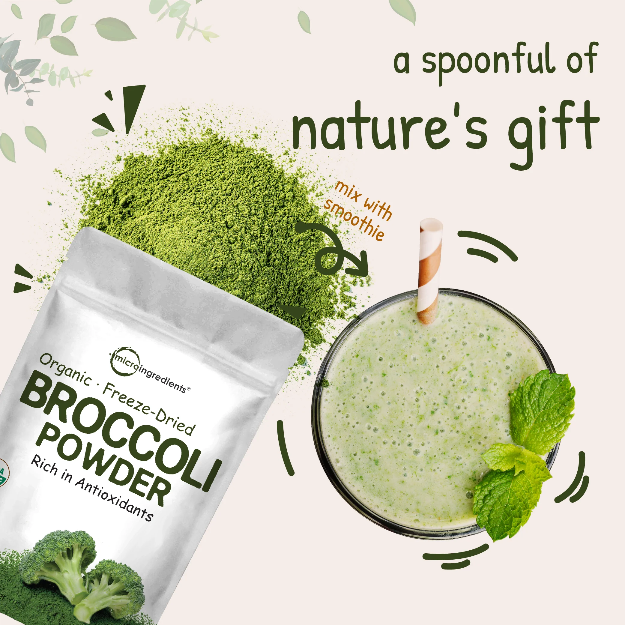 Micro Ingredients Organic Broccoli Powder, 1lb - Image 5