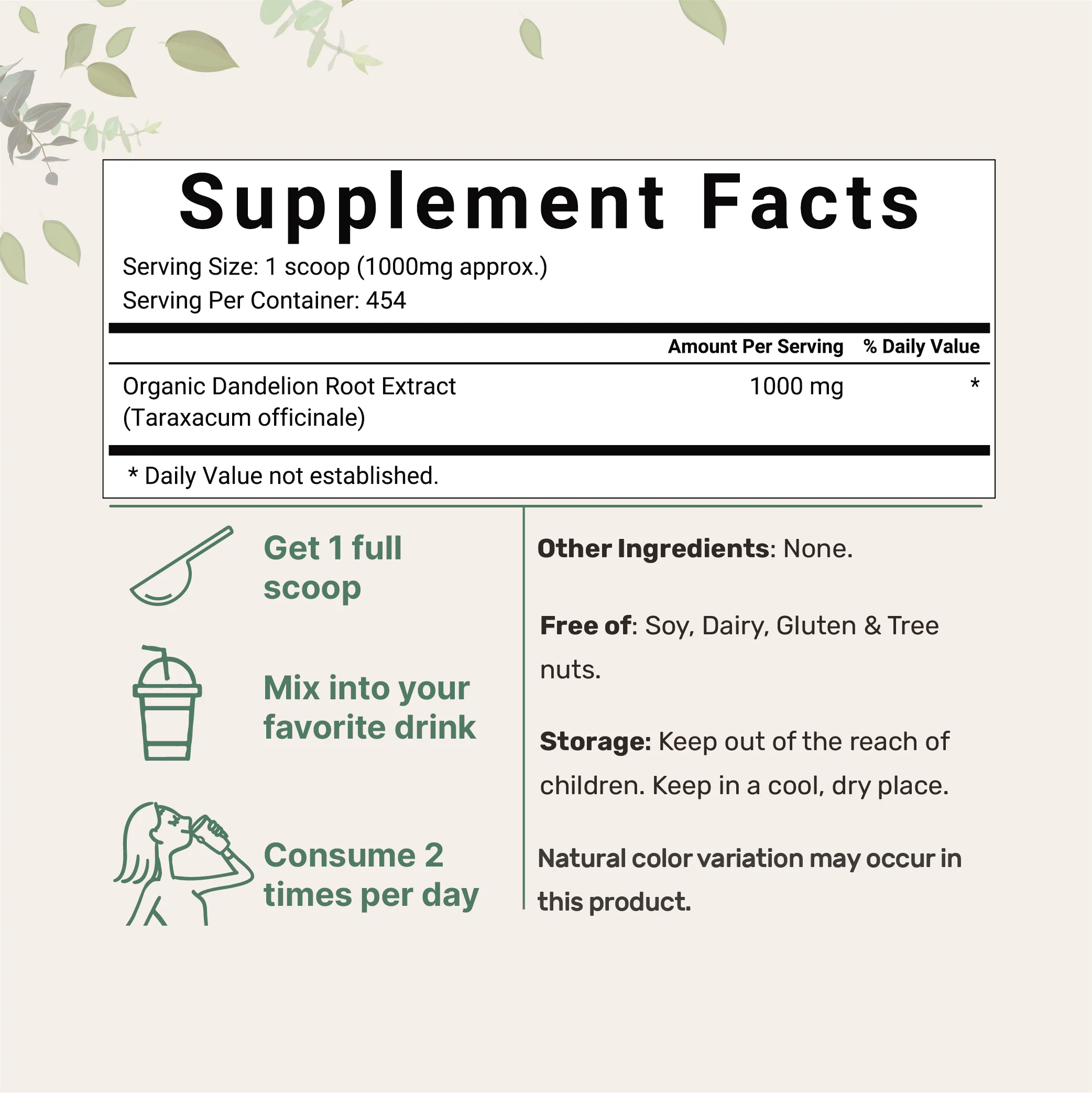 Micro Ingredients Organic Dandelion Root Powder - Image 4