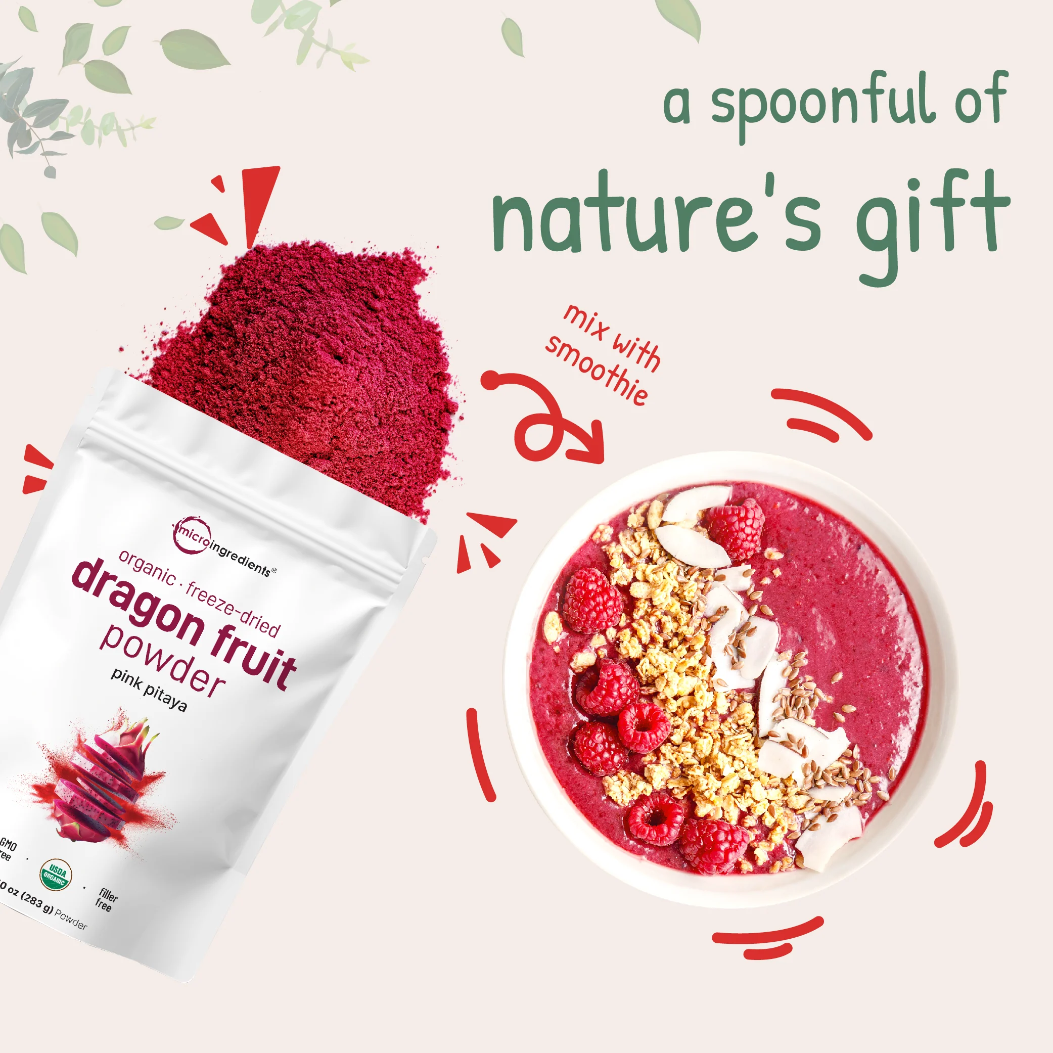 Micro Ingredients Organic Dragon Fruit Powder - Image 6