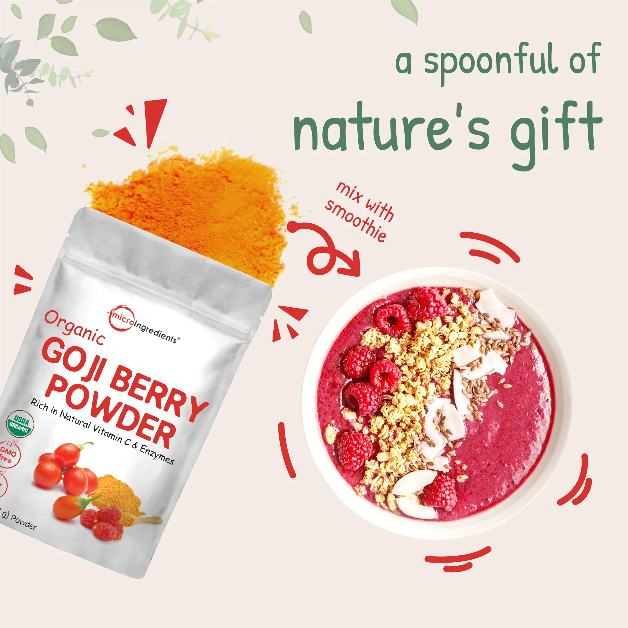 Micro Ingredients Organic Goji Berry Powder-1lb - Image 5