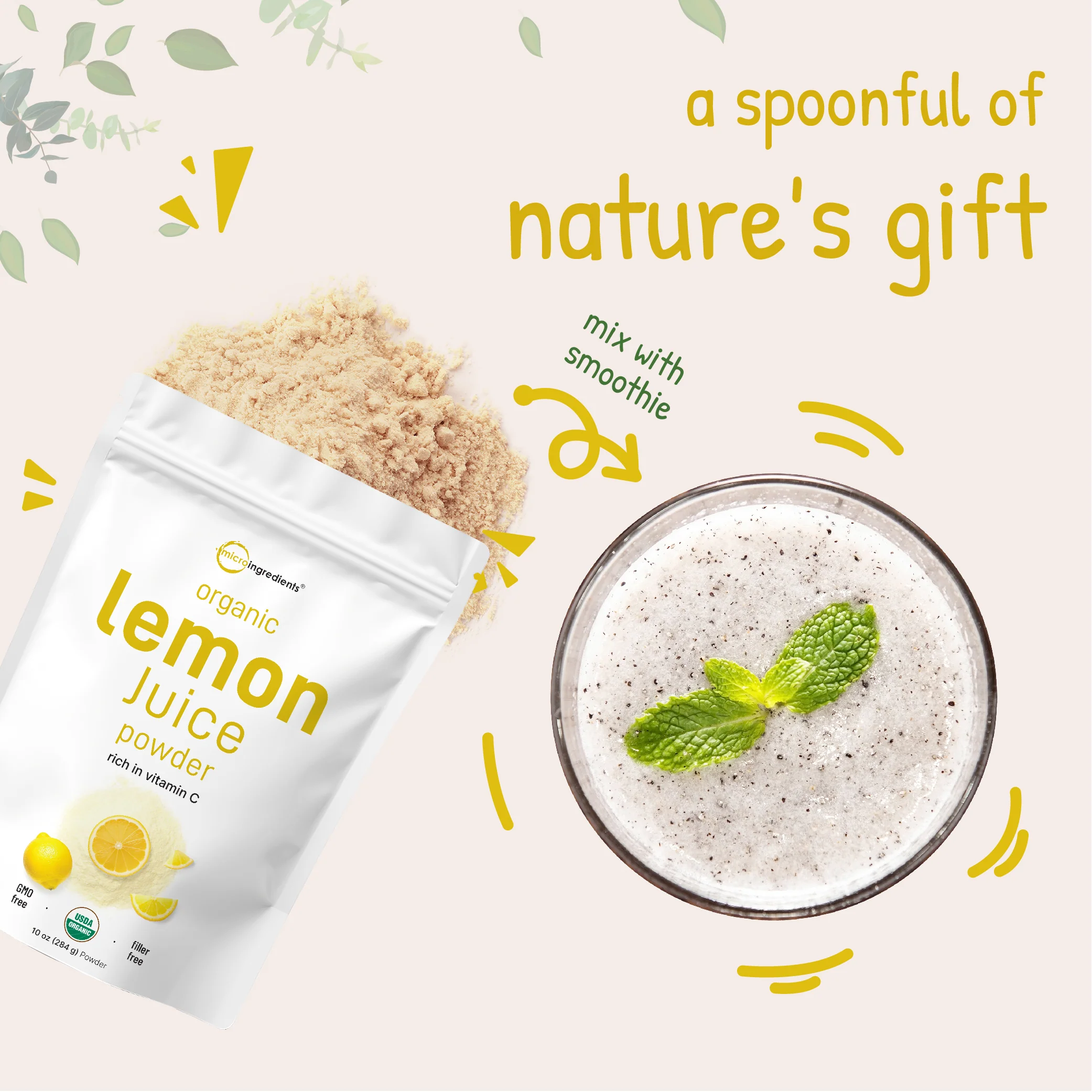 Micro Ingredients Organic Lemon Juice Powder - Image 4