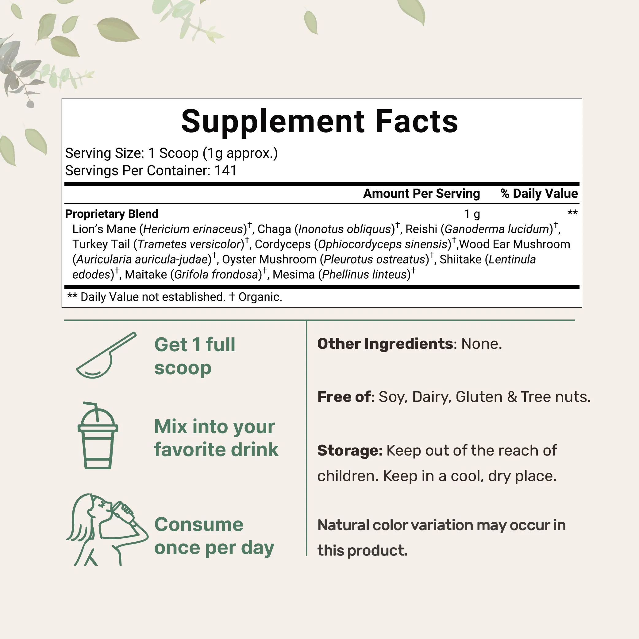Micro Ingredients Organic Mega 10 mushroom Powder - Image 5