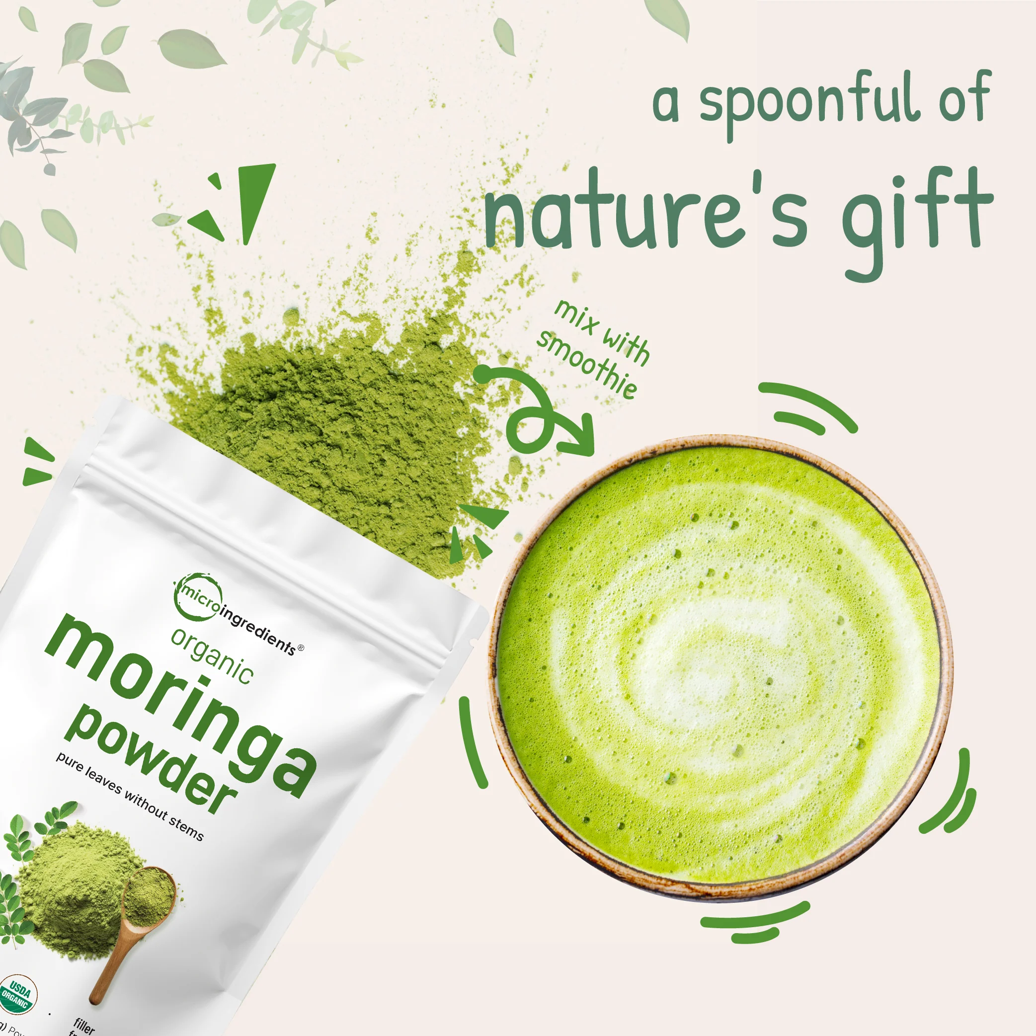 Micro Ingredients Organic Moringa Oleifera Leaf Powder - Image 7