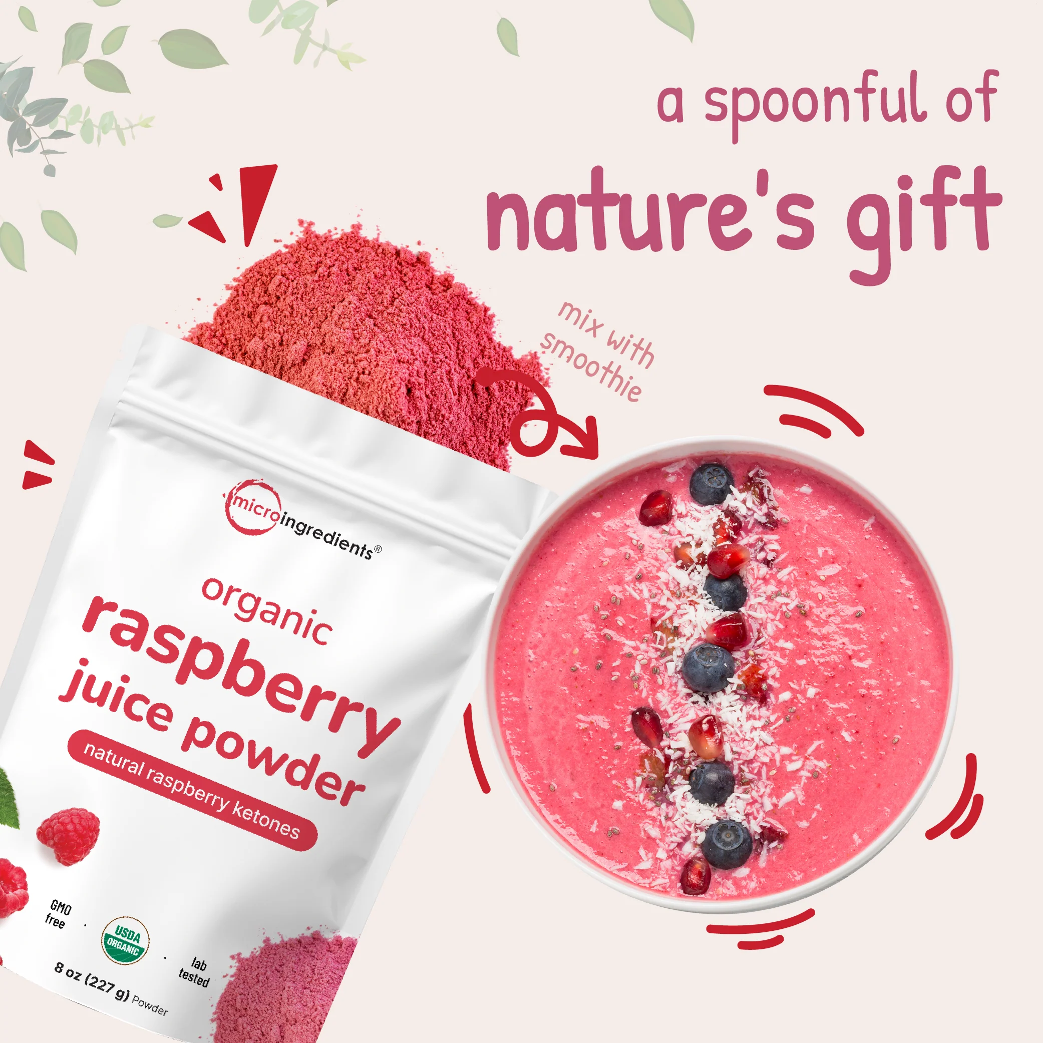 Micro Ingredients Organic Raspberry Juice Powder - Image 6