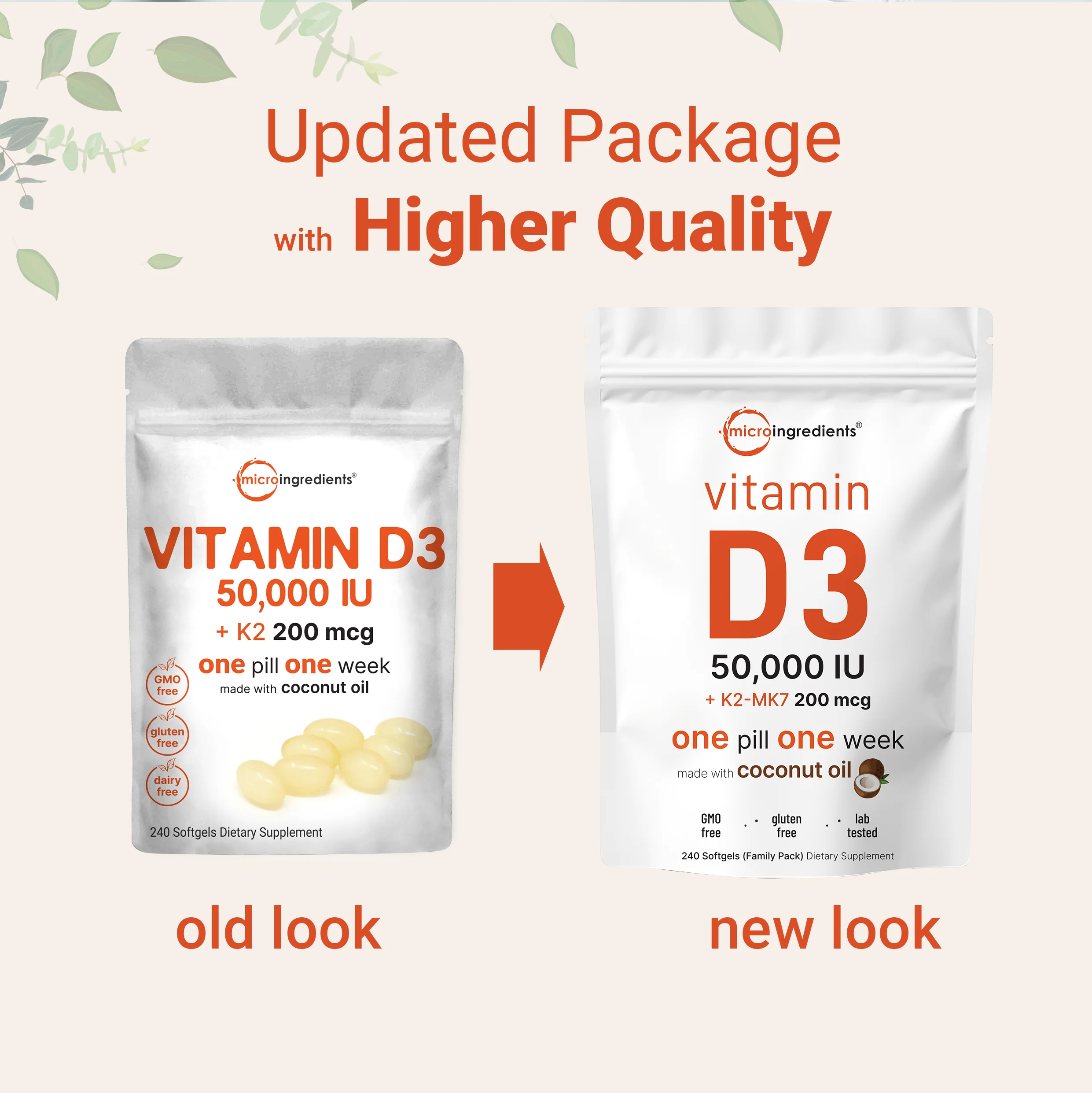 Micro Ingredients Vitamin D3 K2 Supplement Softgels - Image 10