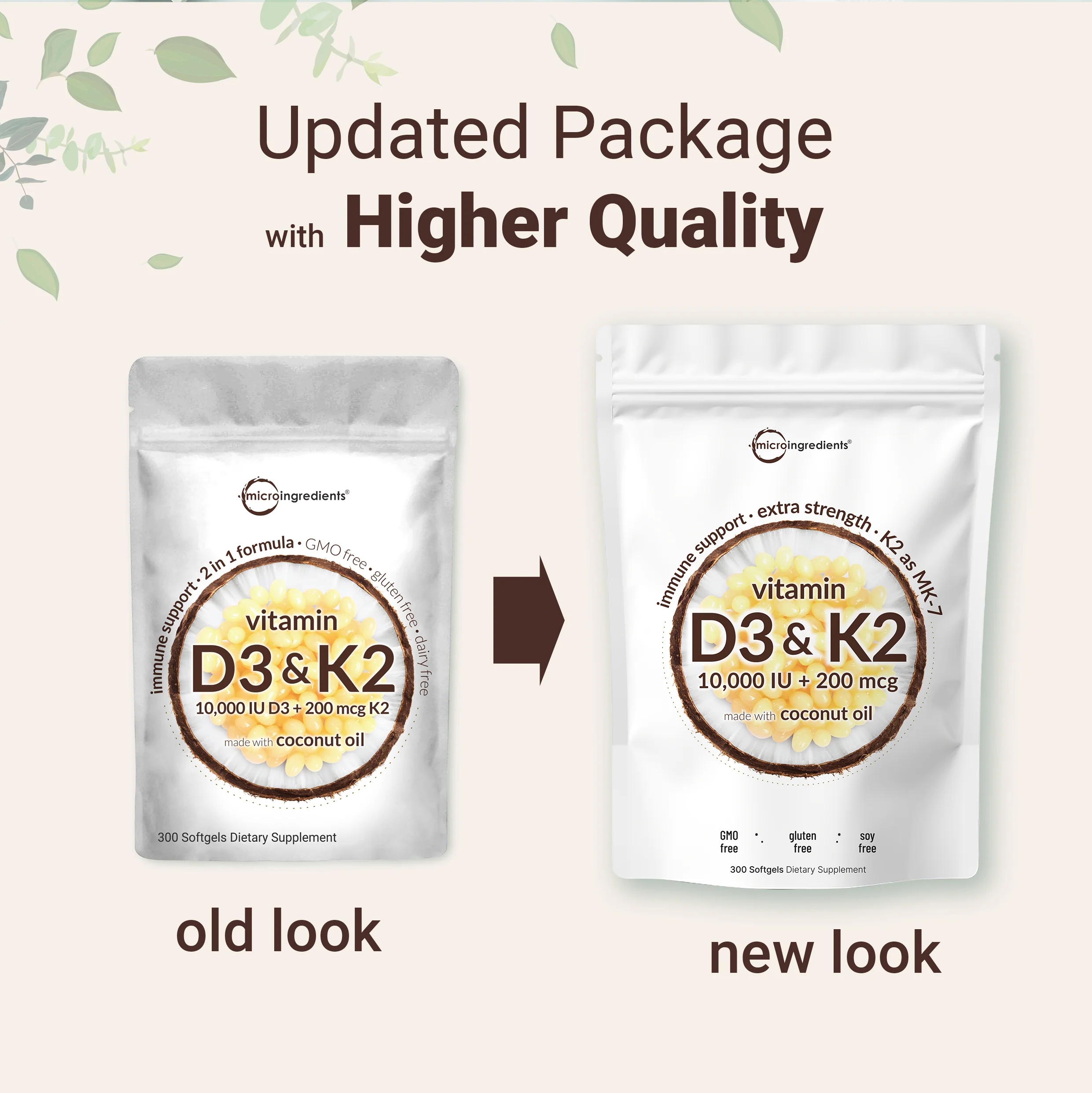 Micro Ingredients Vitamin D3 K2 Supplement Softgels - Image 3